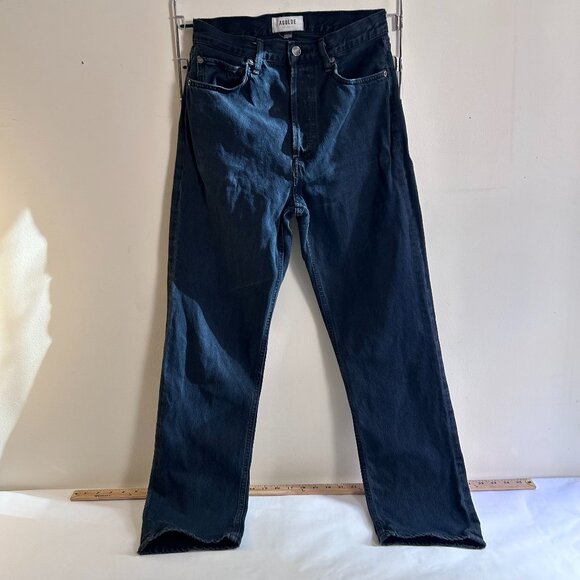 Agolde '90s Pinch Waist high-rise straight-leg jeans in black women's 26 - Picture 1 of 9